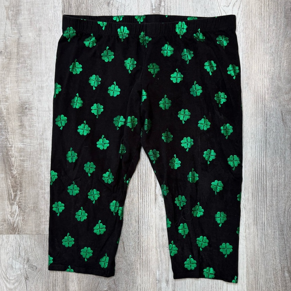 No Boundaries St Patricks Day Foil Shamrock Pedal Pushers Capris women’s size XL